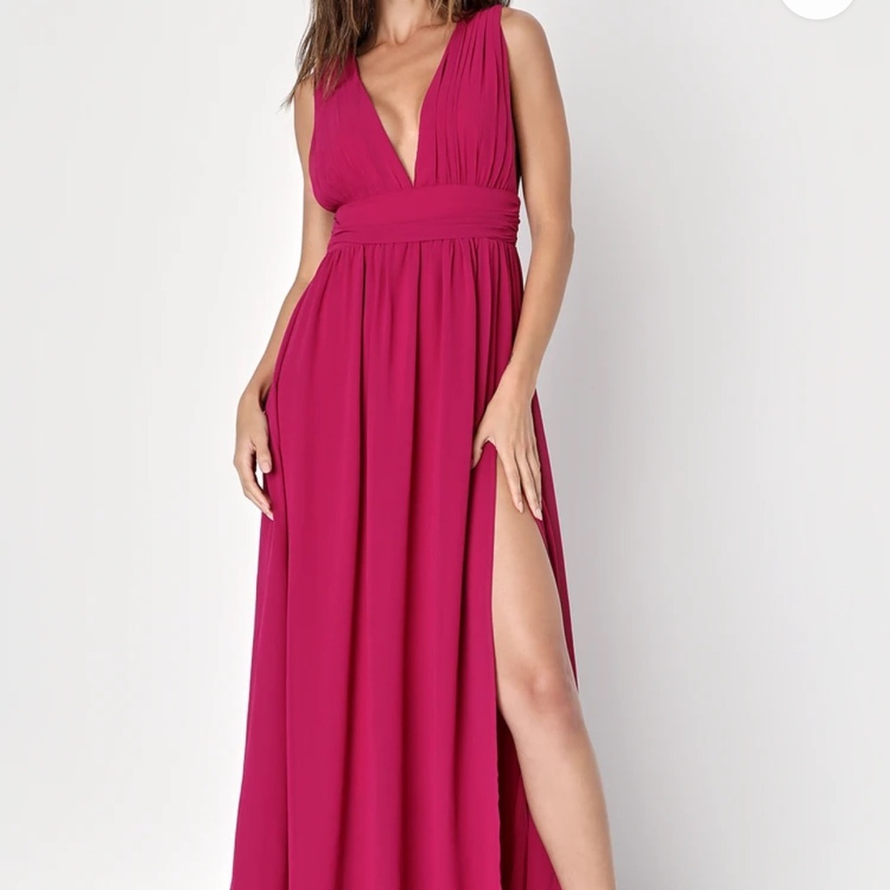 Lulu's Magenta Maxi Gown